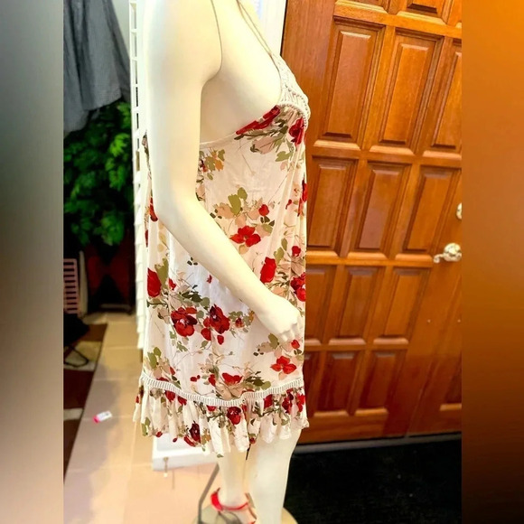 Volcom “SHELLO DRESS”
macramé top spaghetti straps ruffle hem floral boho L - Picture 5 of 15